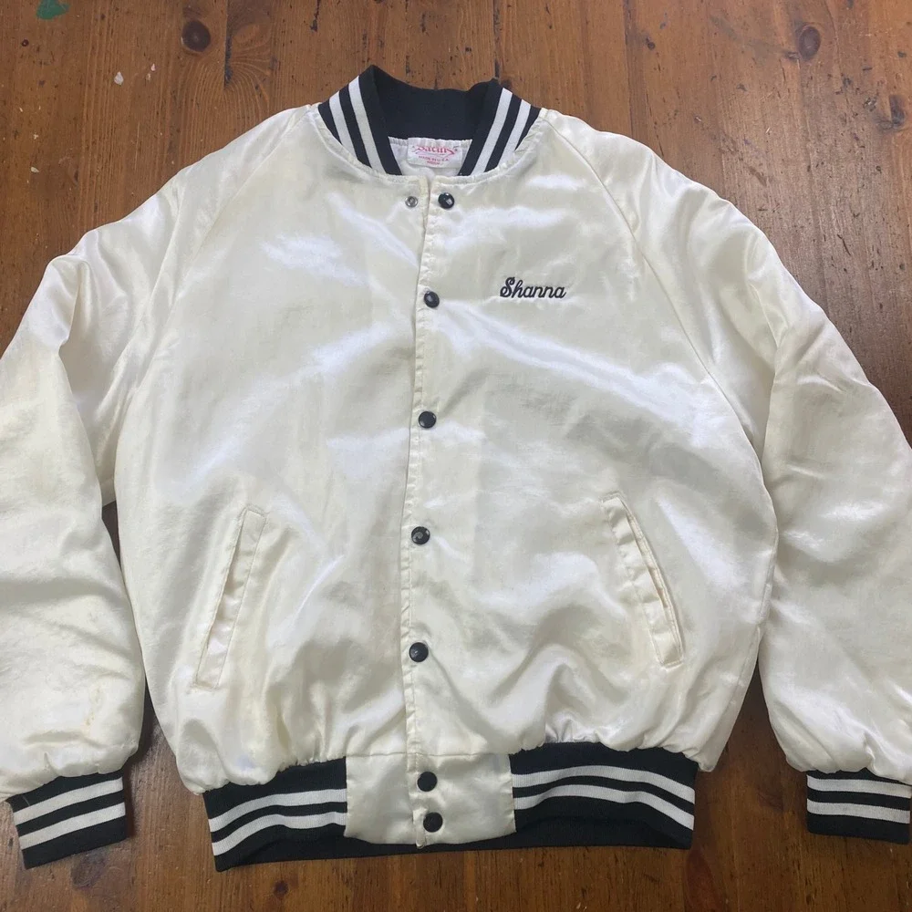 Vintage County Line Cloggers Ohio Satin Bomber Jacket Shanna‎ Retro Women's M